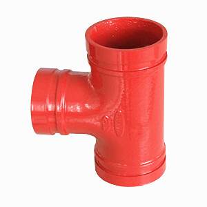 Grooved Reducing Tee, ASTM A536, Orange