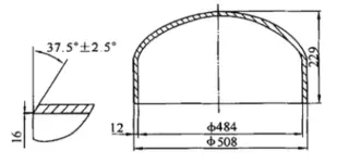 Manufacturing dimensions of pipe caps