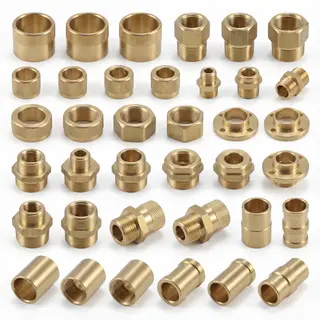 Brass Bushing Fitting Adapter Connector Flange Knurling Threading Hydraulic Pneumatic OEM CNC Turning Precision Machining Parts
