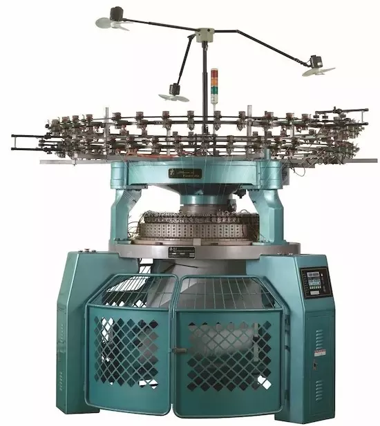Máquina de tricotar circular plana de doble cara de alimentación múltiple