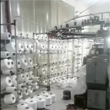 Produção com nossas máquinas de tricô circulares