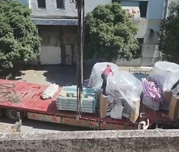 Transport von runden Strickmaschinen mit Maschinen