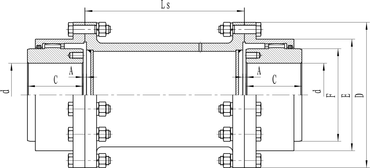 GBT Gear Coupling, Intermediate Floating Shaft - China Suoda