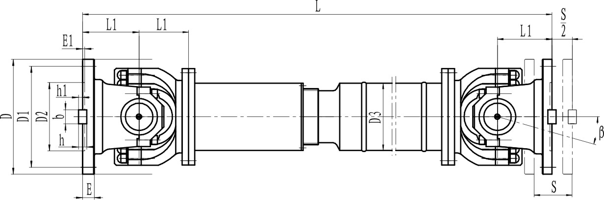 Telescopic Double Flanged U-Joint - UPF Type