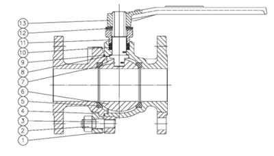 Drawing: Cast Floating Ball Valves, API 608, API 6D, BS 5351