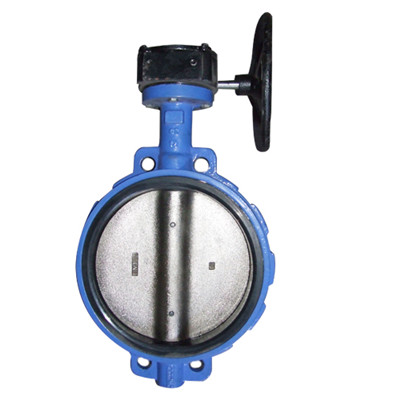 Worm Gear Wafer Soft Seal Butterfly Valve