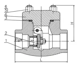 Drawing Forged Steel Swing Check Valves API 602