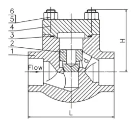 Drawing Forged Steel Lift Check Valves API 602