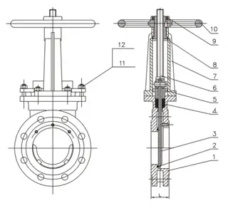 Drawing Knife Gate Valves