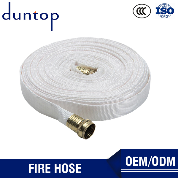 White Color Fire Sprinkler Flexible Fighting Hose In Canvas Material