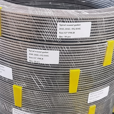 12Inch Gasket CL600 RF Spiral Wound, 316L SS Windings With Flexible Inhibited Graphite Filler, 316L SS Inner Ring, CS Centering Ring, ASME B16.20