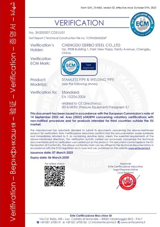 ECM CEPED Certificate