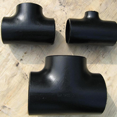 Equal Tee for Pipe Connection 2 1/2 Inch BE Seamless Carbon Steel A234 WPB SCH XS SCH80 ASME B16.9 Black Coated