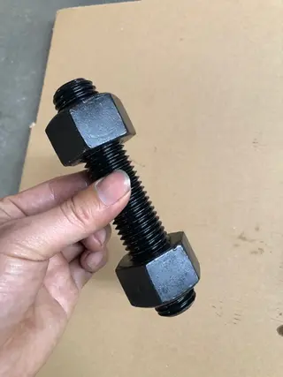 Black Oxide Coating 1 INCH Stud Bolt A193 B7M W/2 PCS Heavy Hex Nuts (B18.2.2) A194 2HM Length=170 MM