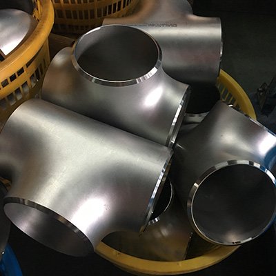 SS Reducing Tee Seamless BW Pipe Fitting ASME B16.9 ASTM A403 WP316/316L Size 4 Inch x 2 1/2 Inch SCH40S x SCH80S