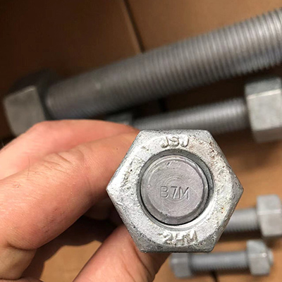 Stud Bolt with 2 pcs Nuts 1/2Inch Diameter 70mm Length Low Temperature Material A320 Grade L7, Zinc Coating, 8 Threads Per Inch