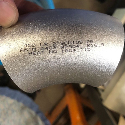 2Inch SCH10S 45Degree LR ASTM A403 WP904L BW Stainless Steel Elbow ASME B16.9