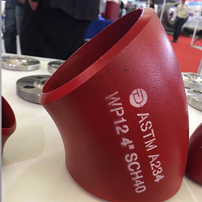 ASTM A234 WP12 45D Elbow Short Radius B16.9 4 Inch SCH 40 Red Painting