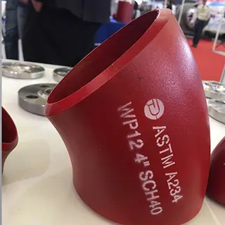 ASTM A234 WP12 45D Elbow Short Radius B16.9 4 Inch SCH 40 Red Painting