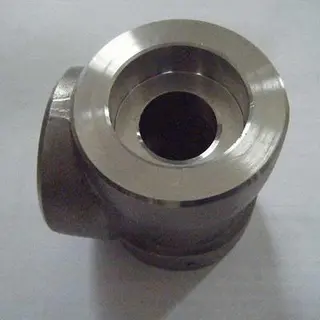 ASME B16.11 Reducing Tee ASTM A105 3 Inch x 2 Inch Socket Welded Black