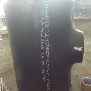 ASTM A234 WPB Reducing Barred Tee B16.9 8IN x 8IN SCH 20 x SCH 30