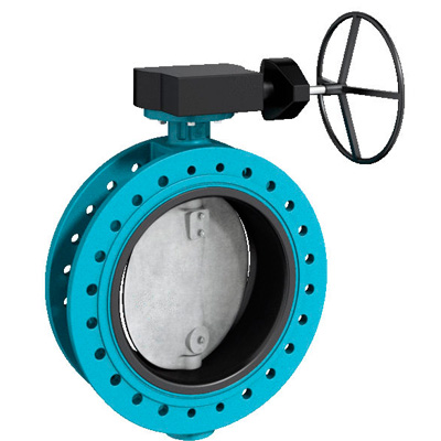 ASTM A351 CF8 Double Flange Butterfly Valve, PN20 DN100