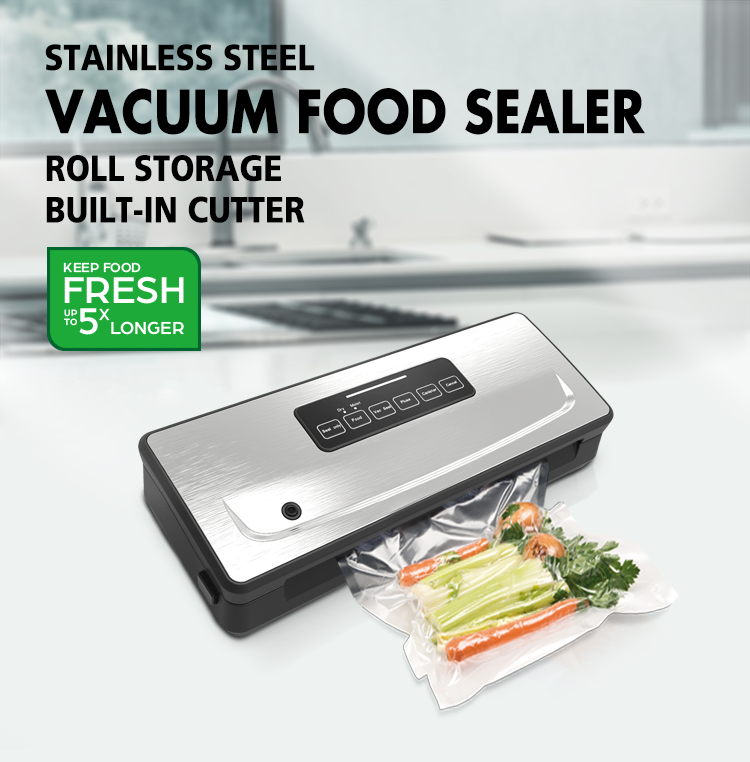 Vacuum Sealer Machine,Air System Vacuum Sealer with Dry, Moist & Pulse 3  Modes,with Bag Storage and Built-in Cutter,Food Sealer with Consecutive  Seals