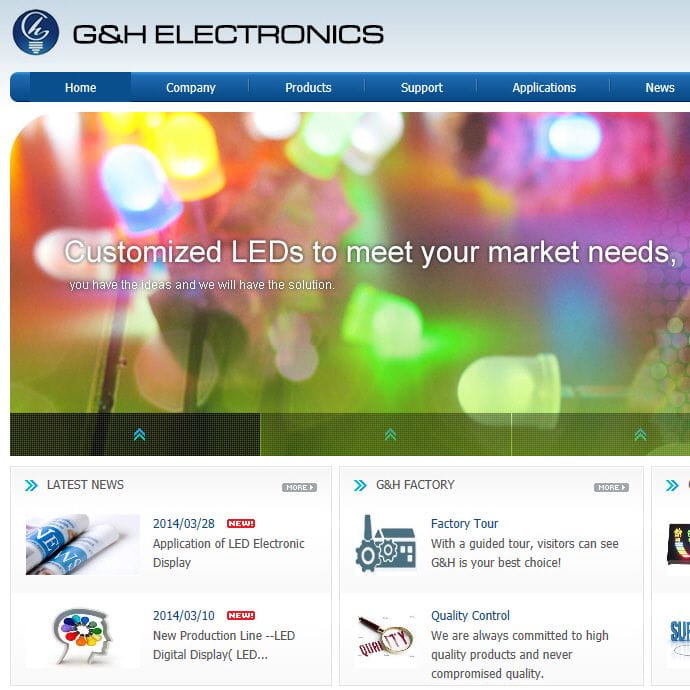 The LED English website of Xiamen Guanghong Electronics Co., Ltd. was completed