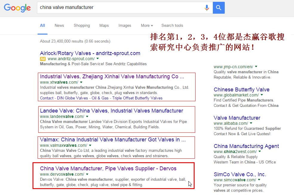 China valve manufacturer 谷歌排名