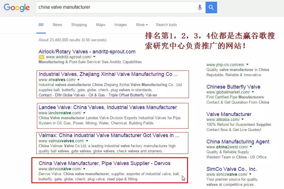 China valve manufacturer 谷歌排名