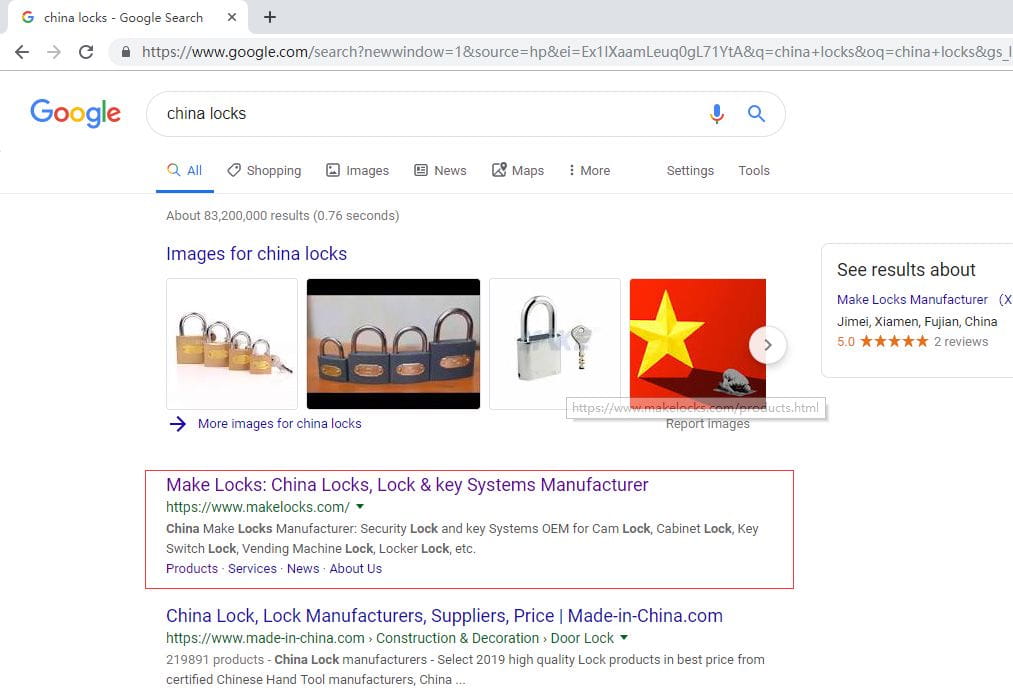 Locks, Lock Industry Security Website Google Optimization Success Stories