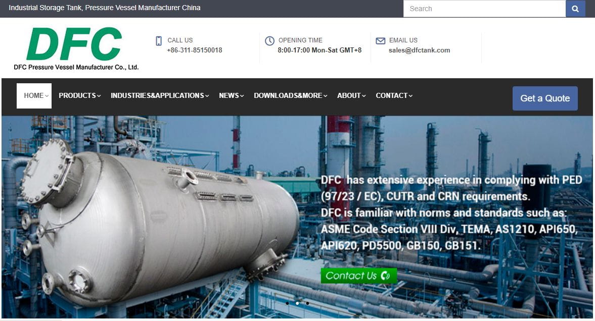 Casos exitosos de optimización de Google de sitios web de recipientes a presión y tanques de almacenamiento industriales (Shijiazhuang)