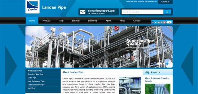 Steel pipe foreign trade website construction case: Xiamen Landi Steel Pipe Co., Ltd.