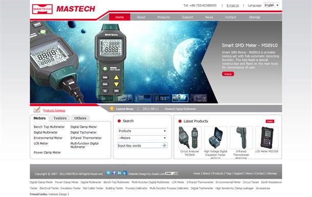 Caso de diseño de sitio web en inglés: Shenzhen Mastech Industrial