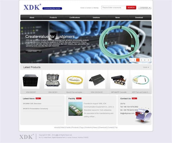 Foreign trade website construction case: Huizhou Xundakang Communication Equipment Co., Ltd.