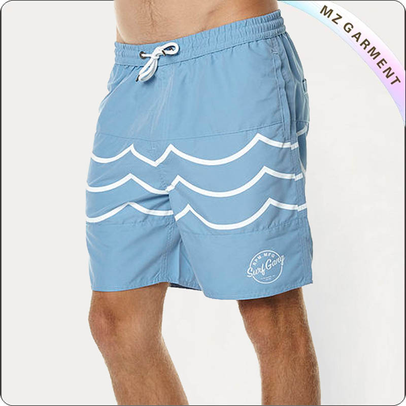Bule & White Wave Men's Boardshorts