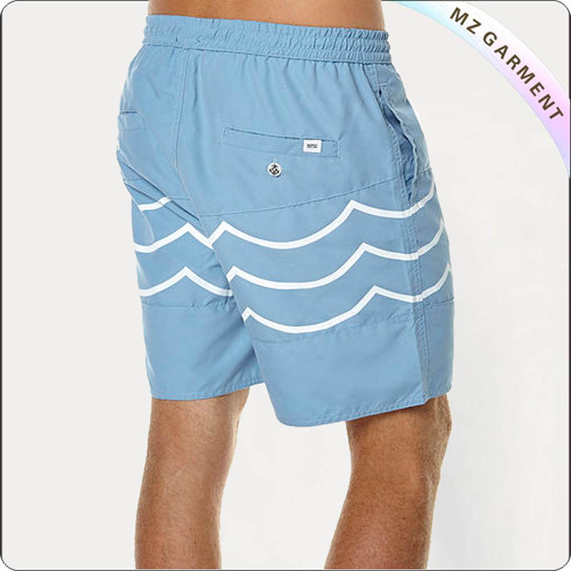 Bule & White Wave Men's Boardshorts