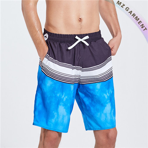 Men's Elastic Swim Trunks, for Beach Volleyball, Wearable, Bluish