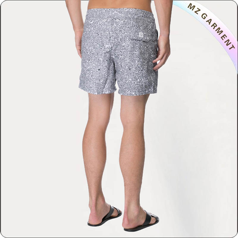 Men's Grey Solid Swim Bosrd Shorts