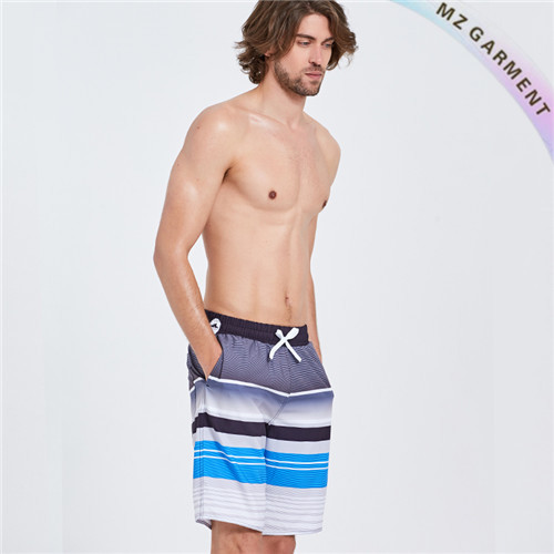 Men's Striped Board Shorts, Polyester, Adjustable Waist, Custom