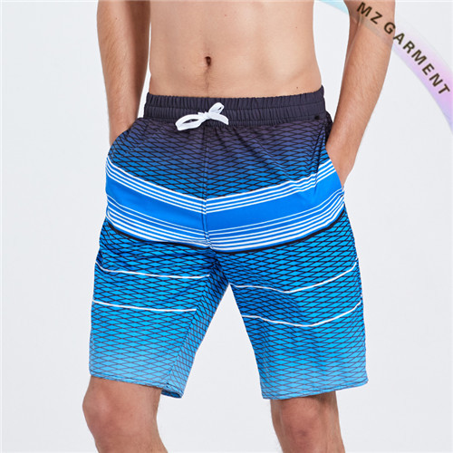 Polyester Board Shorts Custom, Stripe, Light-weight, Gradient Blue