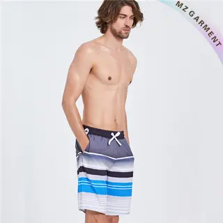 Men's Striped Board Shorts, Polyester, Adjustable Waist, Custom