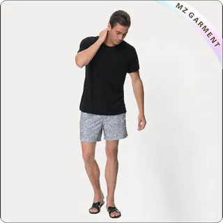 Men's Grey Solid Swim Bosrd Shorts