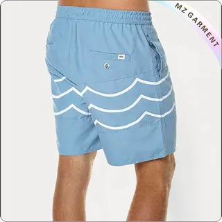 Bule & White Wave Men's Boardshorts