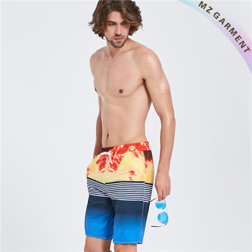 Sunset Board Shorts, Striped, Drawcord, Soft and Durable