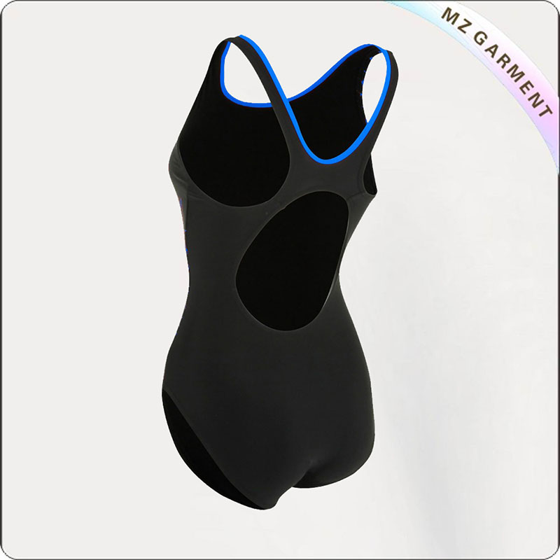 Women Black & Blue Competitive Swimsuit