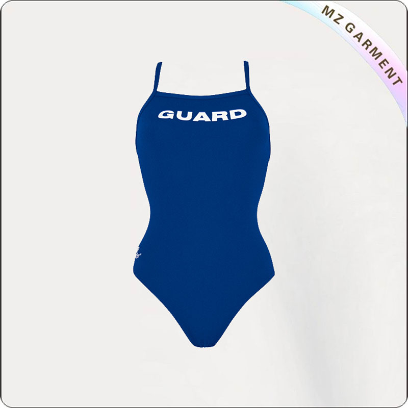Women Dark Blue & White Competitive Swimsuit