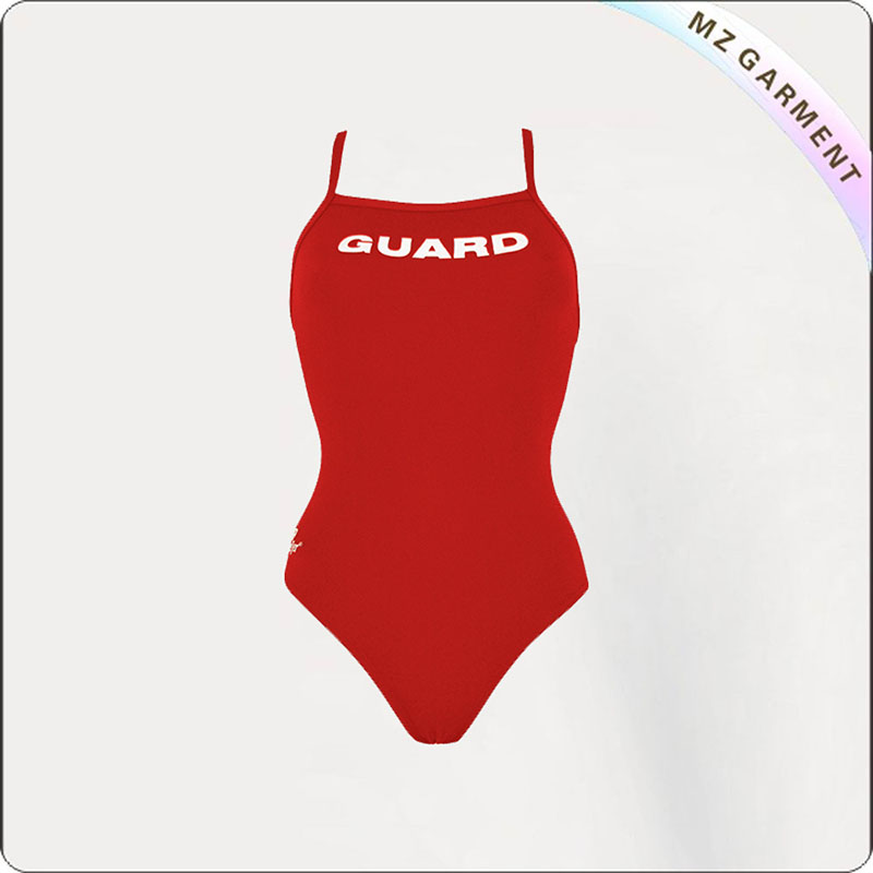 Women Red & White Competitive Swimsuit