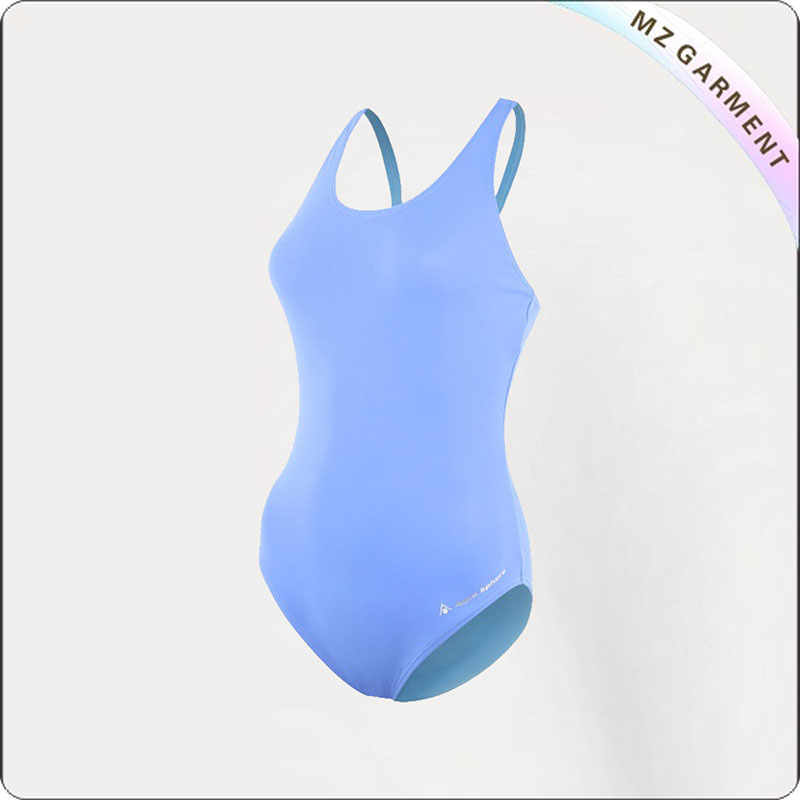 Women Solid Blue Competitive Swimsuit