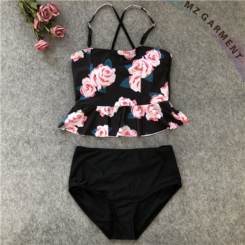 Cute Bathing Suits, Flowers Printed, Adjustable Shoulder Straps